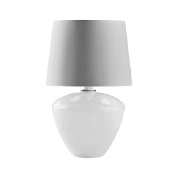 Tischlampe Weiß Silber groß 62 cm Stoff Glas E27 günstig online kaufen