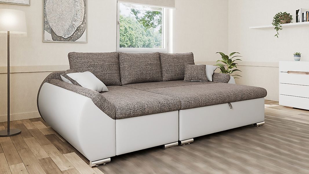 MOEBLO Ecksofa ALEX, L-Form mit Hocker günstig online kaufen