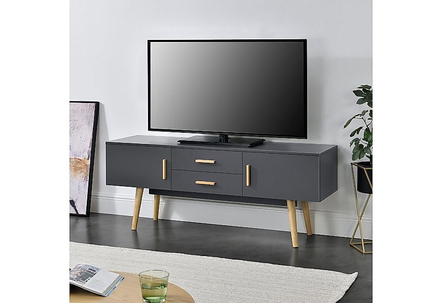 en.casa TV-Board, Alavus TV Lowboard 140x40x56cm, 2 Türen, 2 Schubladen, du günstig online kaufen