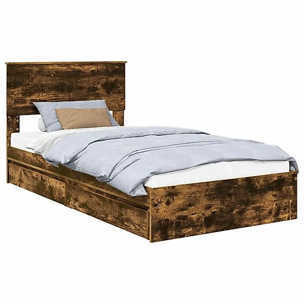 vidaXL Stauraumbett Räuchereiche 100 x 200 cm Holzwerkstoff 3410830 günstig online kaufen