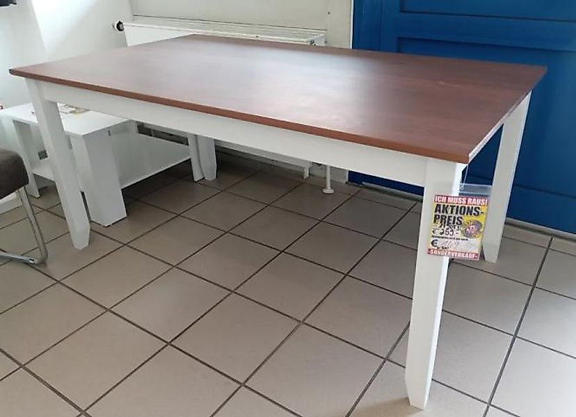 Gaimersheim Abverkauf Esstisch Kiefer Weiß / Sepia Braun günstig online kaufen