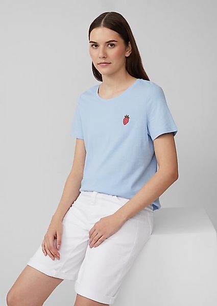 s.Oliver Kurzarmshirt Jersey-T-Shirt mit Stickerei Artwork günstig online kaufen