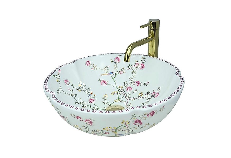 GTM Design Aufsatzwaschbecken Glanz - Modern Waschbecken ohne Hahnloch - El günstig online kaufen