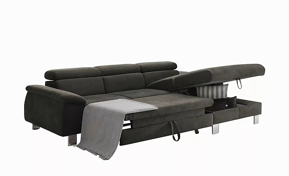 uno Ecksofa aus Velours Micky ¦ braun ¦ Maße (cm): B: 244 H: 72 T: 166.0 Po günstig online kaufen