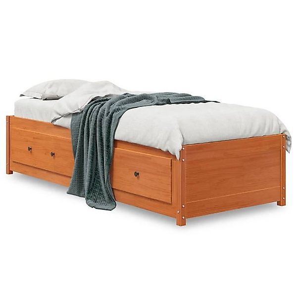 vidaXL Bett, Tagesbett Wachsbraun 75x190 cm Massivholz Kiefer günstig online kaufen