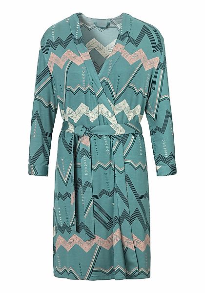 LASCANA Kimono, Kurzform, Viskose, Gürtel, mit grafischem Zick-Zack Muster günstig online kaufen