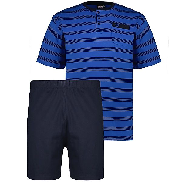 ADAMO Schlafanzug aus Baumwolljersey Farbe blau Größe: 4XL günstig online kaufen