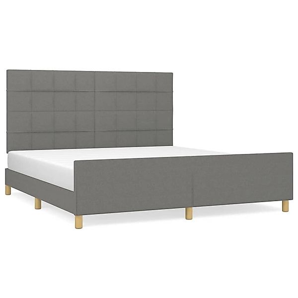 vidaXL Bettgestell mit Kopfteil Dunkelgrau 180x200 cm Stoff Modell 81377415 günstig online kaufen