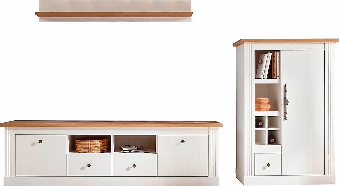 Home affaire Wohnwand "Westminster", (Set, 3 St.), im romantischen Landhaus günstig online kaufen