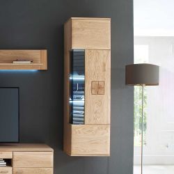 Design Hängevitrine aus Eiche Bianco 45 cm breit günstig online kaufen