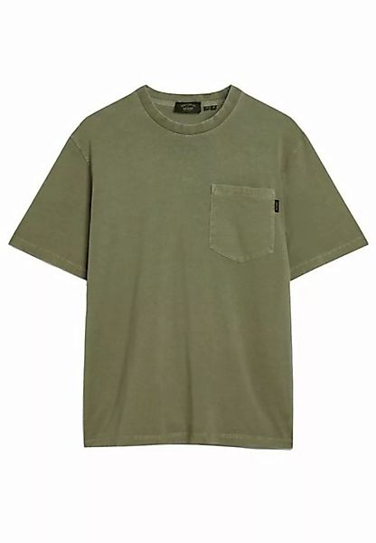 Superdry T-Shirt Superdry Herren T-Shirt CONTRAST STITCH POCKET Washed Grey günstig online kaufen