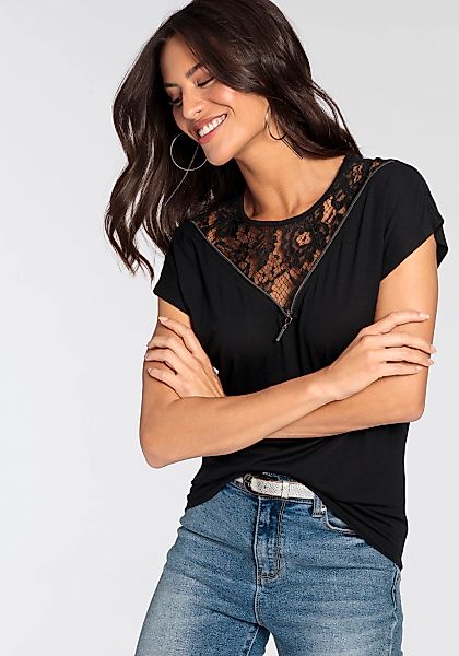 Melrose Kurzarmshirt mit angeschnittenen Ärmeln, bequeme günstig online kaufen