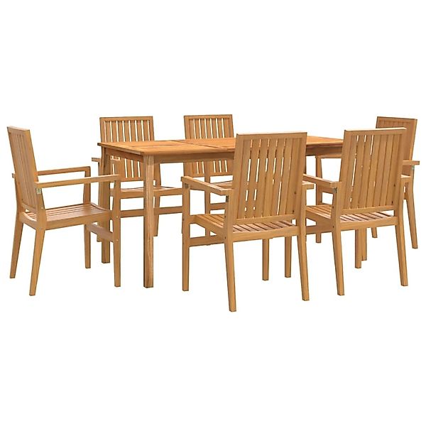 vidaXL 7-Tlg Garten-Essgruppe Massivholz Teak 3157918 günstig online kaufen