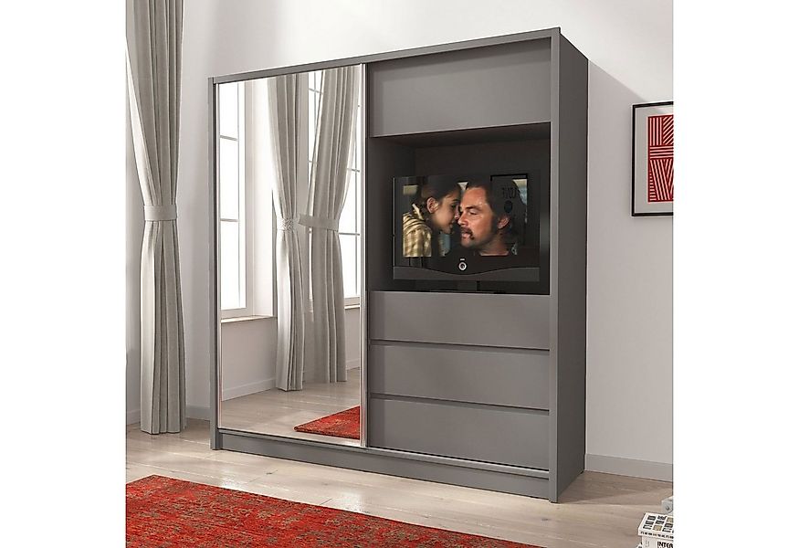 Baidani Kleiderschrank Schrank Cosmo mit TV Vorrichtung günstig online kaufen