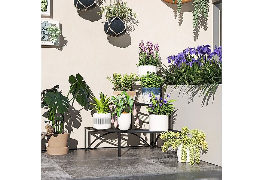 Outsunny Pflanzentreppe für Innen Außen, aus Metall, mehrstöckig, 60 cm hoc günstig online kaufen