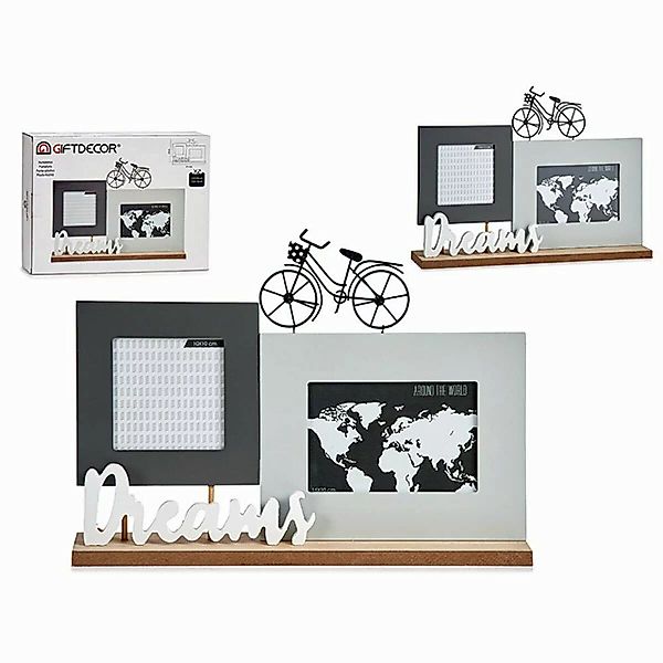 Fotorahmen Dreams Schwarz Grau Weiß Holz (37,5 X 6 X 26,5 Cm) günstig online kaufen