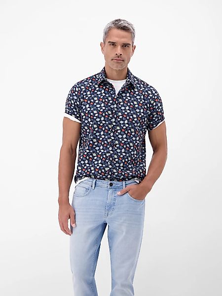 LERROS Kurzarmhemd "Floral bedrucktes Halbarmhemd, 100 % Baumwolle" günstig online kaufen