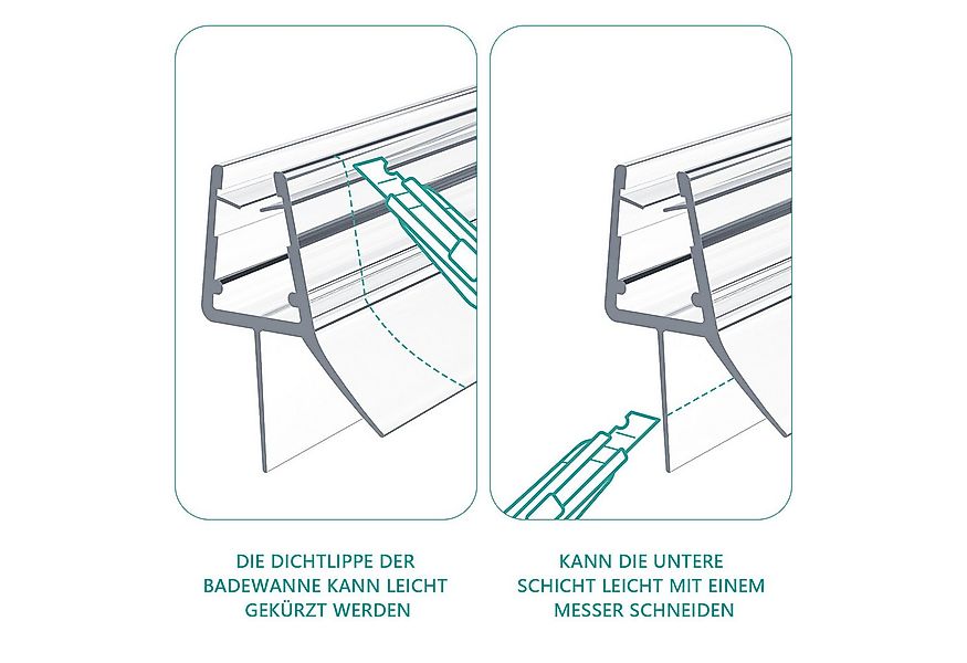 EMKE Duschdichtung Ersatzdichtung Wasserabweiser Duschdichtung für 4-6 mm G günstig online kaufen