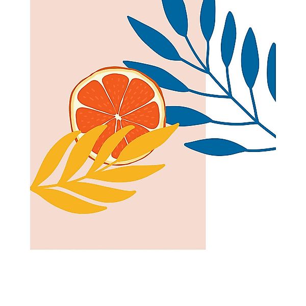 Komar Poster Illustration Drooping Leaves Pflanzen B/L: ca. 40x50 cm günstig online kaufen