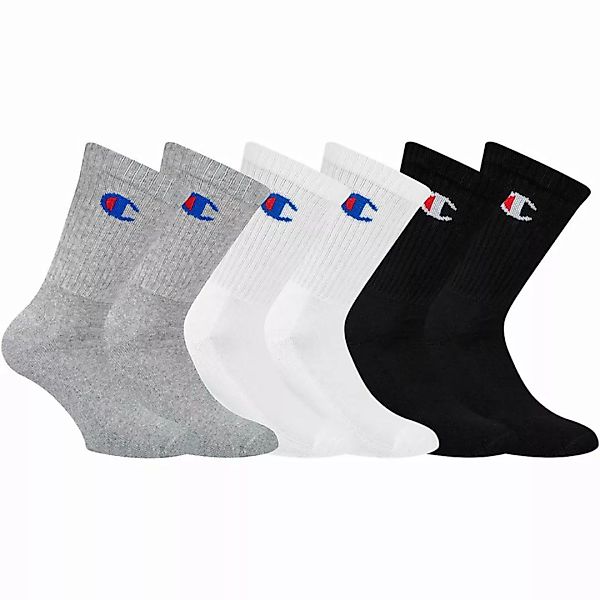 Champion Unisex Socken, 6 Paar - Crew Socken Legacy, 35-46 Grau/Weiß/Schwar günstig online kaufen