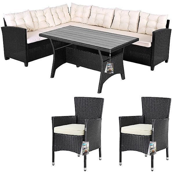 Casaria Gartenlounge-Set, (17-tlg), Polyrattan WPC Esstisch günstig online kaufen