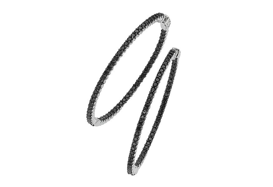 GIORGIO MARTELLO MILANO Paar Creolen mit schwarzen Zirkonia, Silber 925 günstig online kaufen