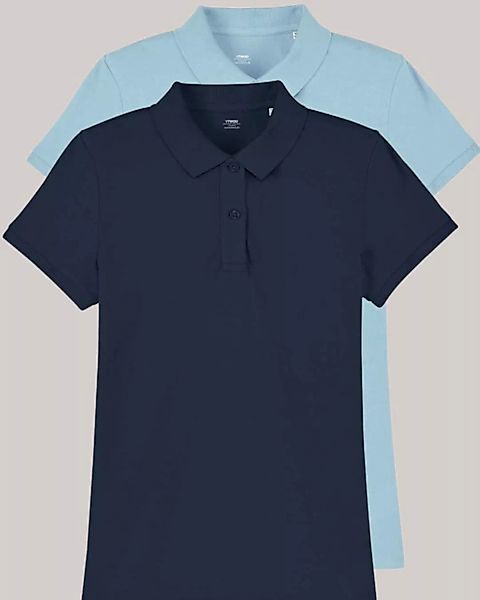 2er Pack Damen Poloshirt Aus Bio-baumwolle, Fair Gehandelt, Versch. Farbkom günstig online kaufen