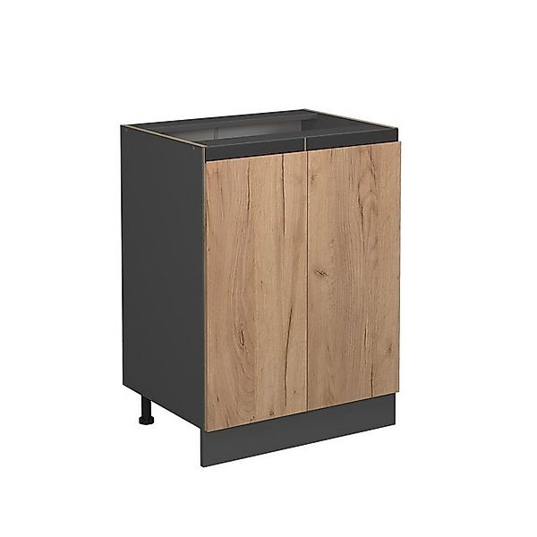 Vicco Küchenunterschrank R-Line Goldkraft Eiche/Anthrazit 60 cm J-Shape ohn günstig online kaufen