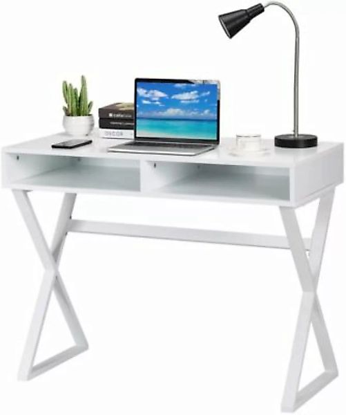 COSTWAY® Schreibtisch mit Stauraum weiß günstig online kaufen