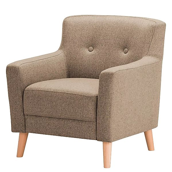 home24 Norrwood Sessel Bette I Cappuccino Webstoff 80x82x80 cm (BxHxT) günstig online kaufen