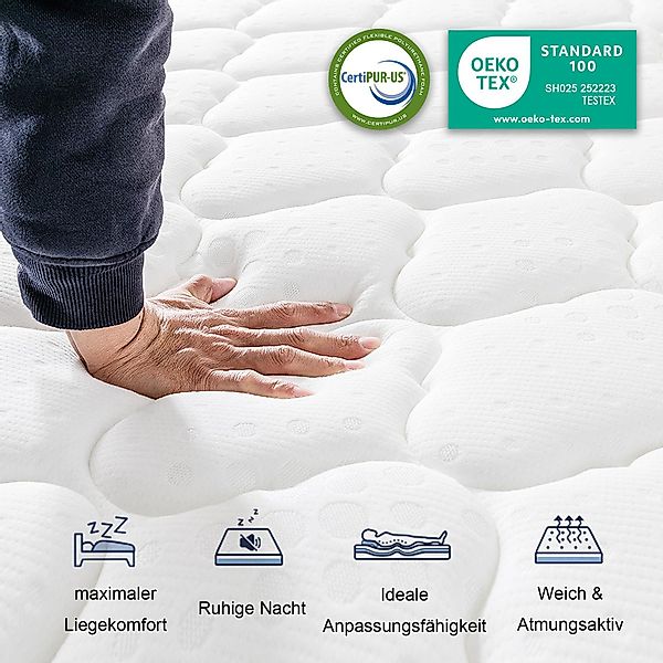 Taschenfederkernmatratze 7-Zonen Matratze 30cm hohe H3 günstig online kaufen