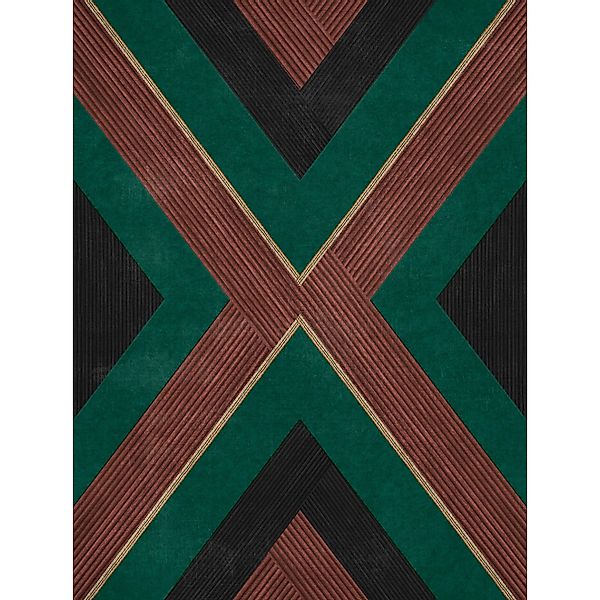 Sanders & Sanders Tapete Geometrisches Motiv Terrakotta Grün Und Schwarz 53 günstig online kaufen