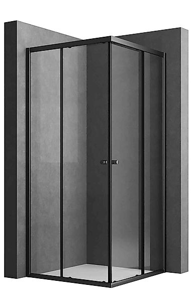 Boromal Eckdusche 80x80 Duschkabine Schwarz 80x80x185cm günstig online kaufen