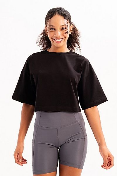 JUSTEVER T-Shirt Crop-Damen-T-Shirt aus 100 % Baumwolle mit Rundhalsausschn günstig online kaufen