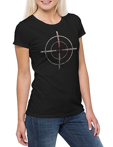 Urban Backwoods Print-Shirt Bloody Crosshairs Sniper Damen T-Shirt Fadenkre günstig online kaufen