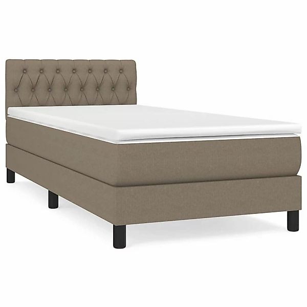 Vidaxl Boxspringbett Mit Matratze Taupe 100x200 Cm Stoff günstig online kaufen