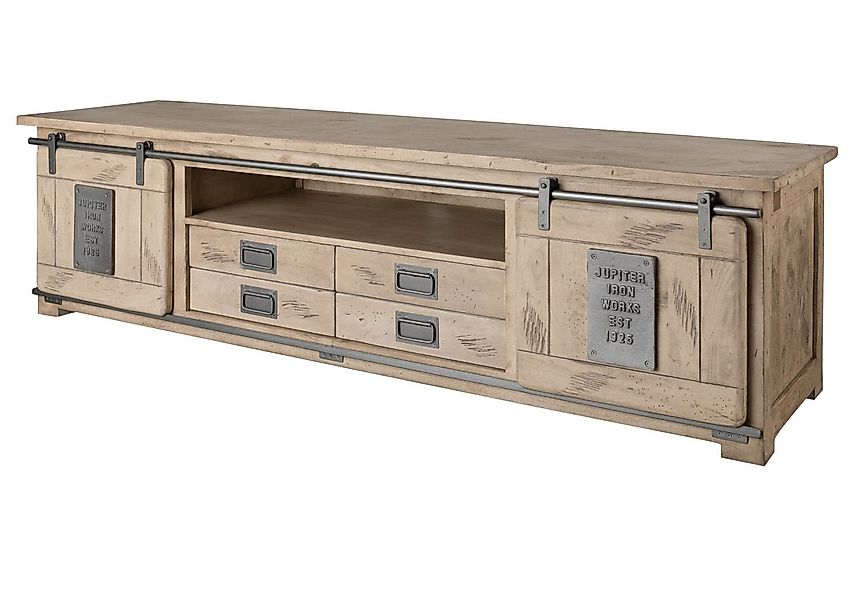 Massivmoebel24 TV-Board (Massivholz), Mango 200x55x55 whitewash günstig online kaufen