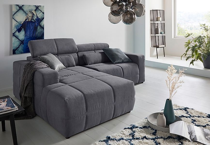 DOMO collection Ecksofa "Brandon, inkl. Kopfteilverstellung, B/T/H: 214/100 günstig online kaufen