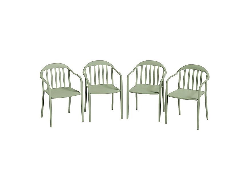 Outsunny Gartenstuhl aus Kunststoff, mit Armlehne, Rückenlehne, stapelbar ( günstig online kaufen