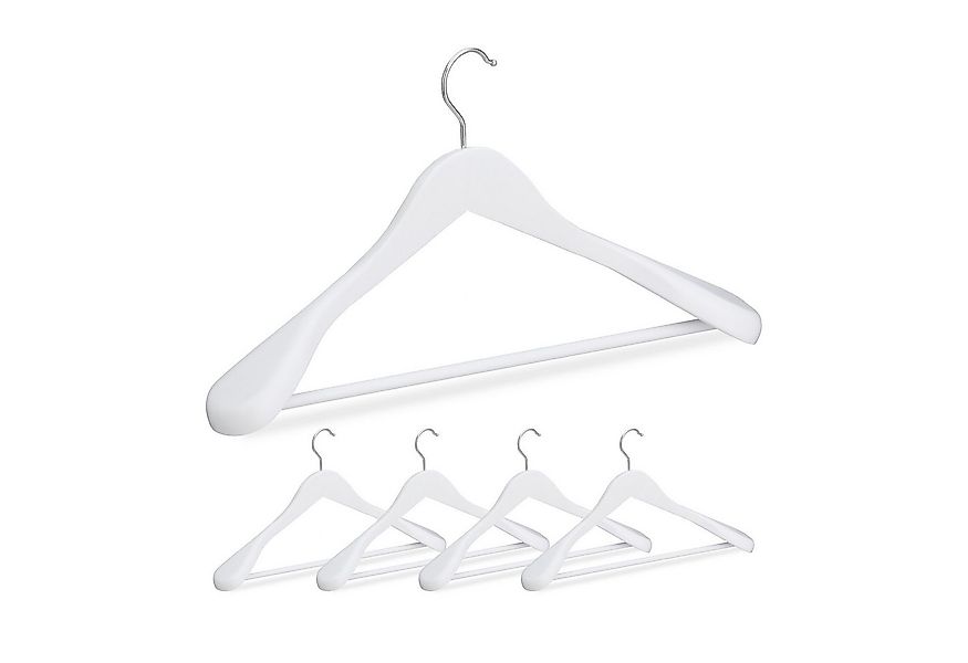relaxdays Kleiderbügel Anzug Kleiderbügel 5er Set, (5er Set), weiß günstig online kaufen