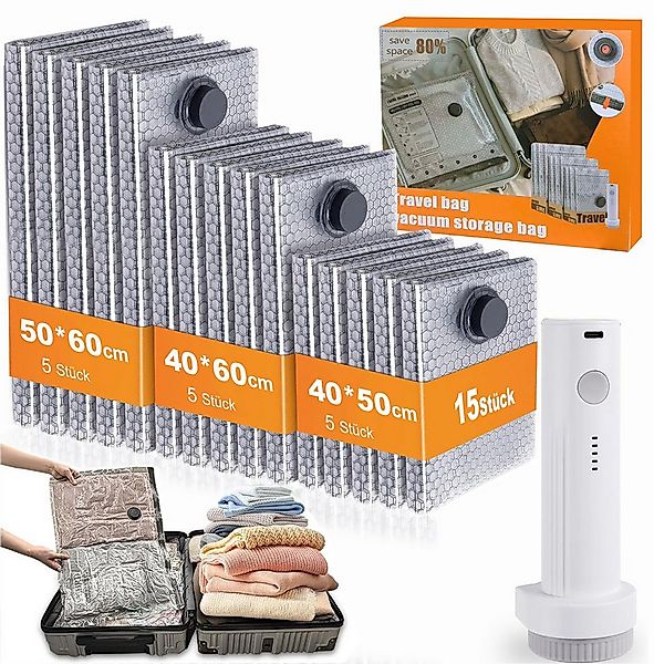 Xruiy Kofferorganizer Vakuumbeutel für Kleidung mit kabelloser Vakuumpumpe günstig online kaufen