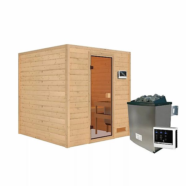 Karibu Sauna Jara Set Naturbelassen mit Ofen 9 kW ext. Steuerung günstig online kaufen