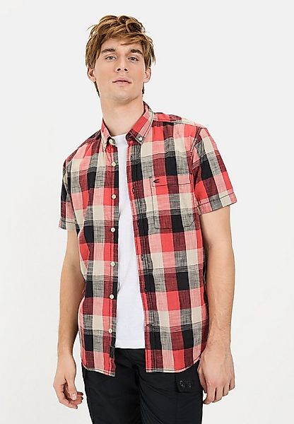 camel active Kurzarmhemd aus reiner Baumwolle Kurzarm Button-Down Button-Do günstig online kaufen