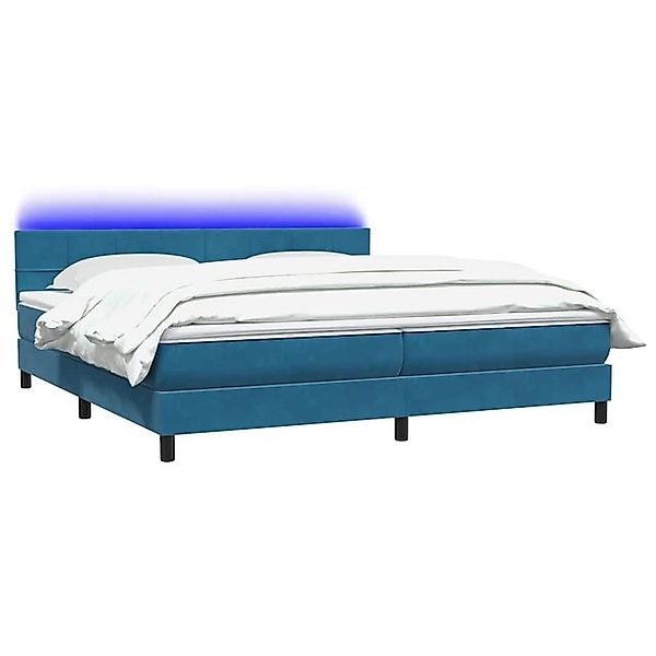 vidaXL Bett Boxspringbett mit Matratze Dunkelblau 180x210 cm Samt günstig online kaufen