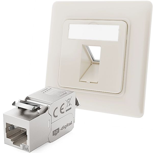 hb-digital Netzwerkdose Unterputz Einsatz 1 Port mit 1x Keystone Modul CAT günstig online kaufen