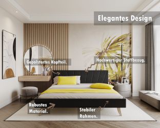 FDM Polsterbett Bettgestell Bettrahmen 120x200, 140x200, günstig online kaufen