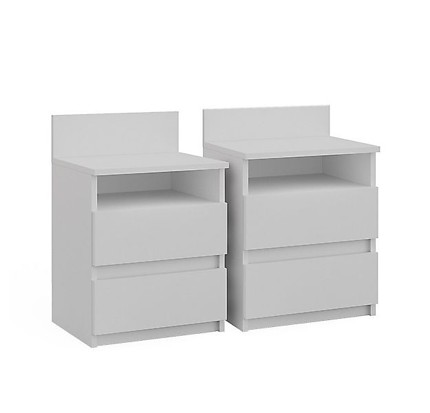 Vicco Nachtschrank Monty, Weiß, 39.6 x 59.1 cm 2er Set günstig online kaufen