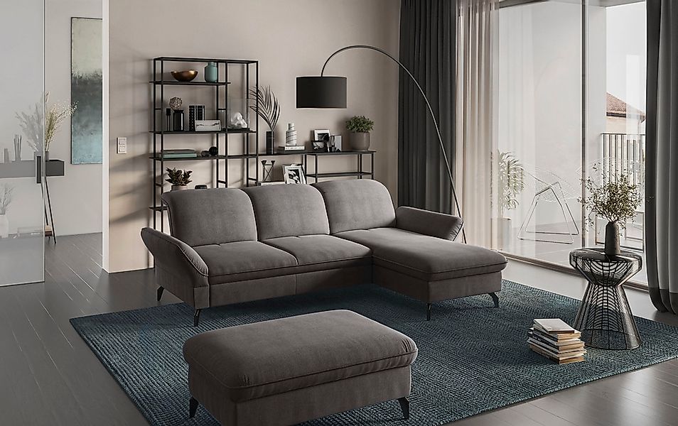 sit&more Ecksofa "Leandro L-Form" Wahlweise mit Bett-, Kopfteil - und Armle günstig online kaufen