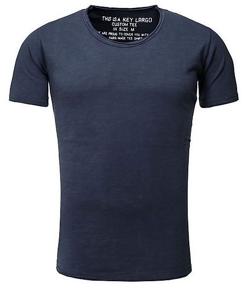 Key Largo T-Shirt Bread vintage Look uni Basic T00621 Rundhalsauschnitt uni günstig online kaufen