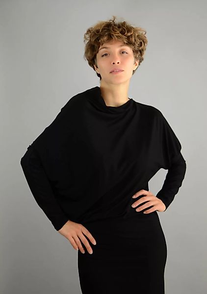Schwarzes Asymmetrisches Kleid Jacki Aus Einer Oekotex Viskose günstig online kaufen